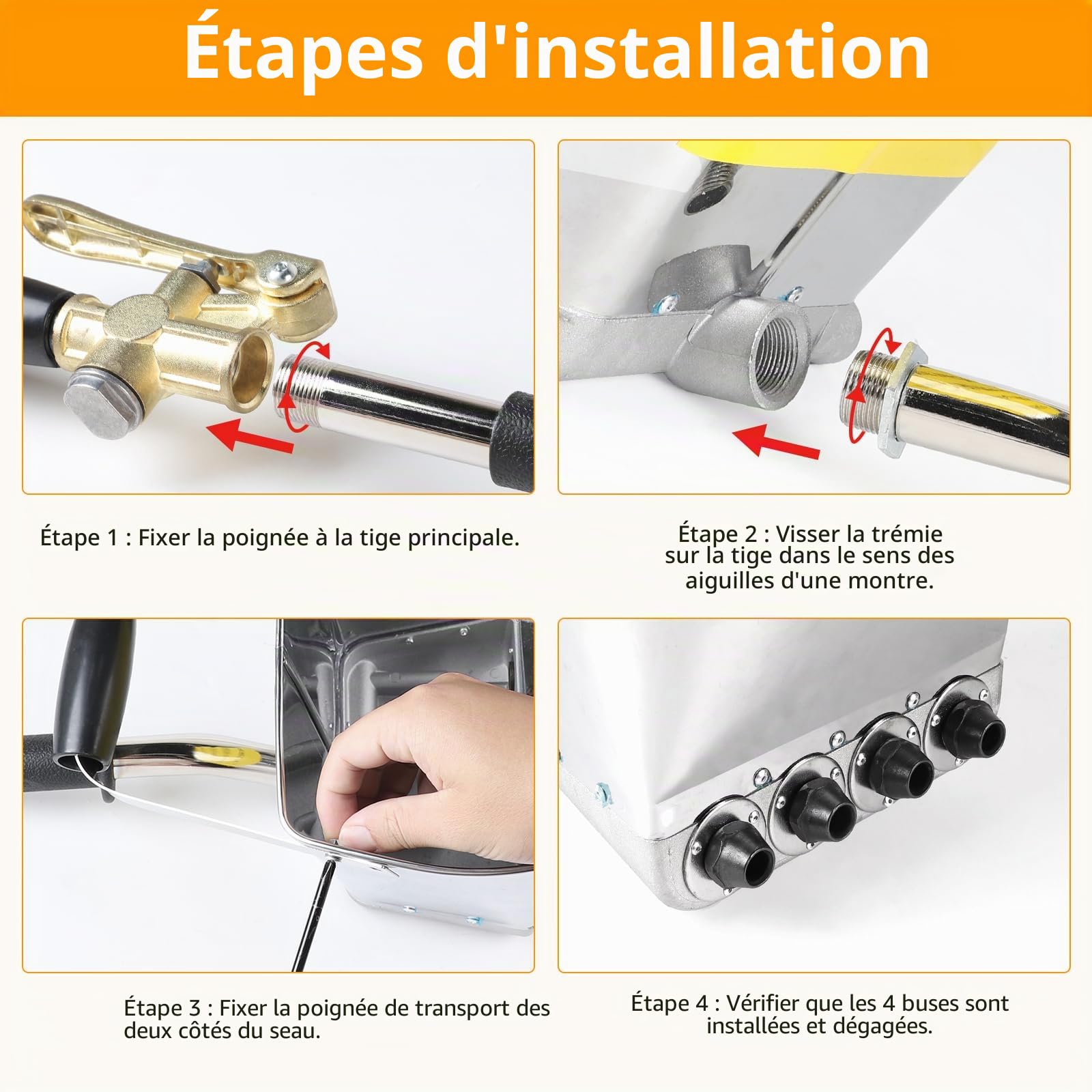 Pistolet à mortier 4 Jets Pistolet à Ciment 3,5 L Machine de plâtrage à air comprimé avec Tuyau d'air Haute Pression de 12 mm x 10 m Outil de Peinture pour Murs et plafonds - sans Couvercle