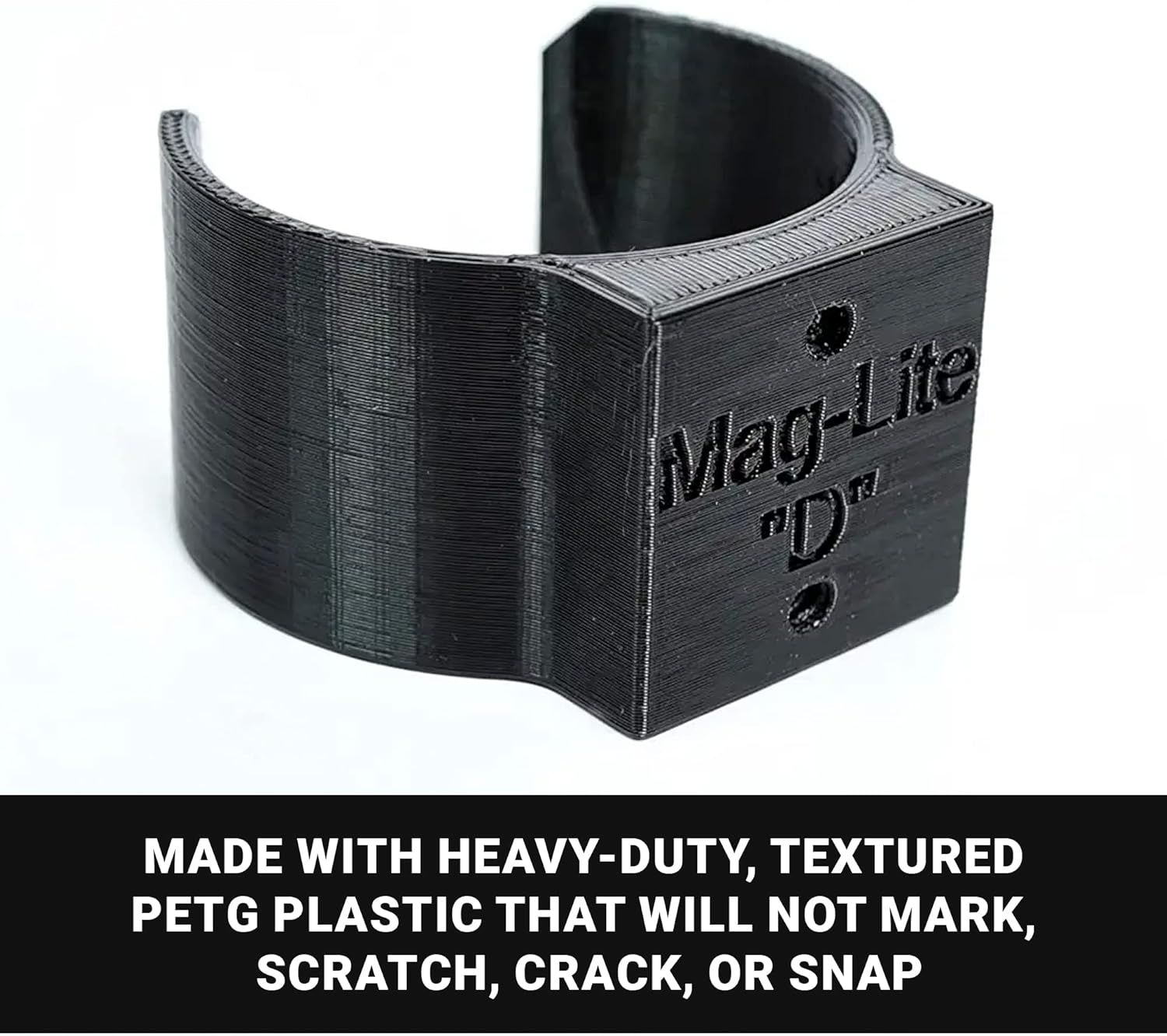 Spartan Mounts Heavy-Duty Flashlight Mount Compatible with MagLite D-Size | Wall or Surface Mounting Kit | Closet Safe Room Emergency Blackout Power Outage Garage Workshop Basement | Made in USA