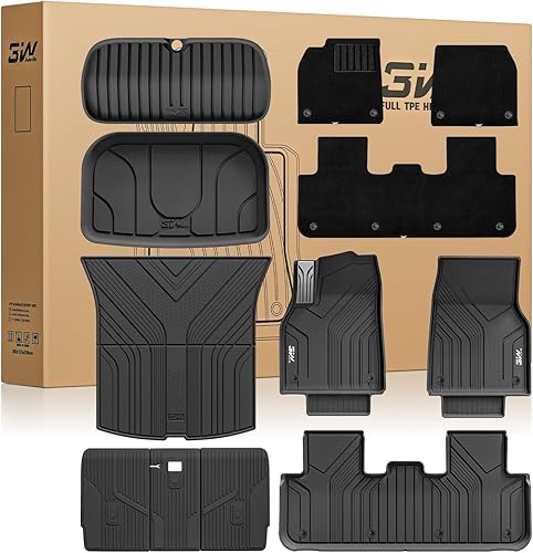 Miniatura 30 de 3W – Tapetes y revestimiento para maletero compatibles con Tesla Model S 2021-2026, tapetes TPE para todo tipo de clima con ajuste personalizado