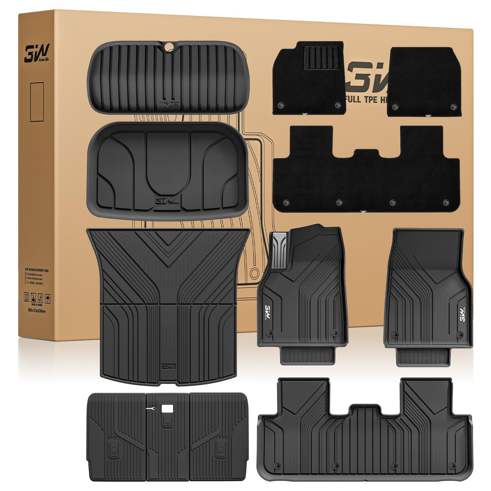 Photo 1 of 3W Tesla Model Y Juniper Floor Mats(not for Standard), Metal Pedal, Carpets Double Layer, 2025 2026 Model Y Accessories, TPE All Weather Waterproof Custom Fit Liners, Vigormold™