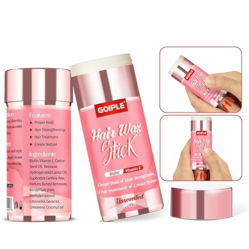 Vista 8 de Goiple Cera de seda para el cabello para adultos y niños, barra de peinado de larga duración, cera de pomada para cabello natural o pelucas, cera