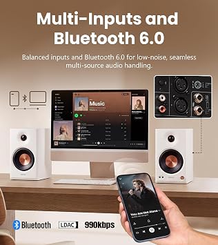Edifier MR4.5 Çift Amplifikatörlü Stüdyo Monitörü Beyaz