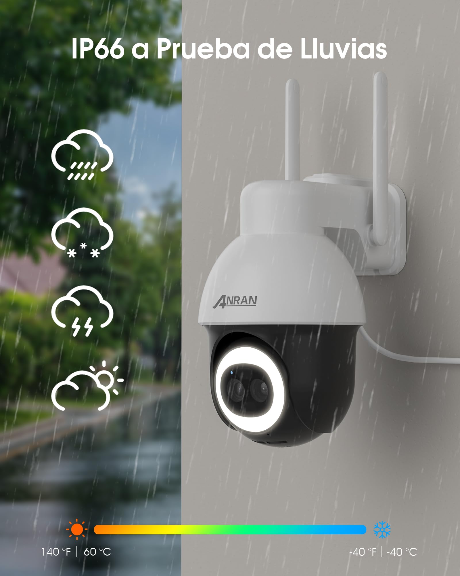 ANRAN AOV 5MP+3MP 24/7 Binocular Camara Vigilancia WiFi Exterior Solar | Seguimiento Automático, AI Detección, Panel Solar 8W, Visión Nocturna Color, Defensa Activa, IP66