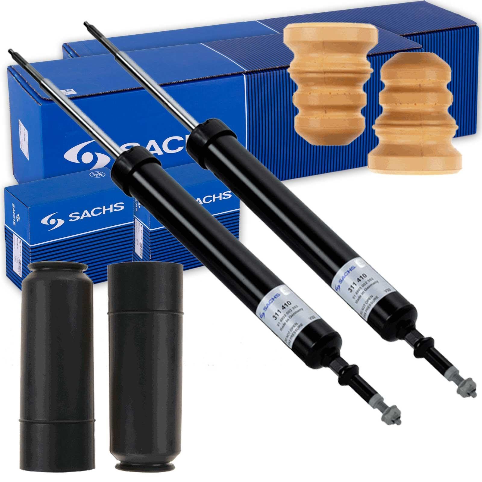 2x Sachs Stoßdämpfer + Protection Kit hinten | passend für 1er E81 3er E90 E92 Kompatibel mit 1 (E81),1 (E87),1 Cabriolet (E88),1 Coupe (E82),3 (E90),3 Cabriolet (E93),3 C