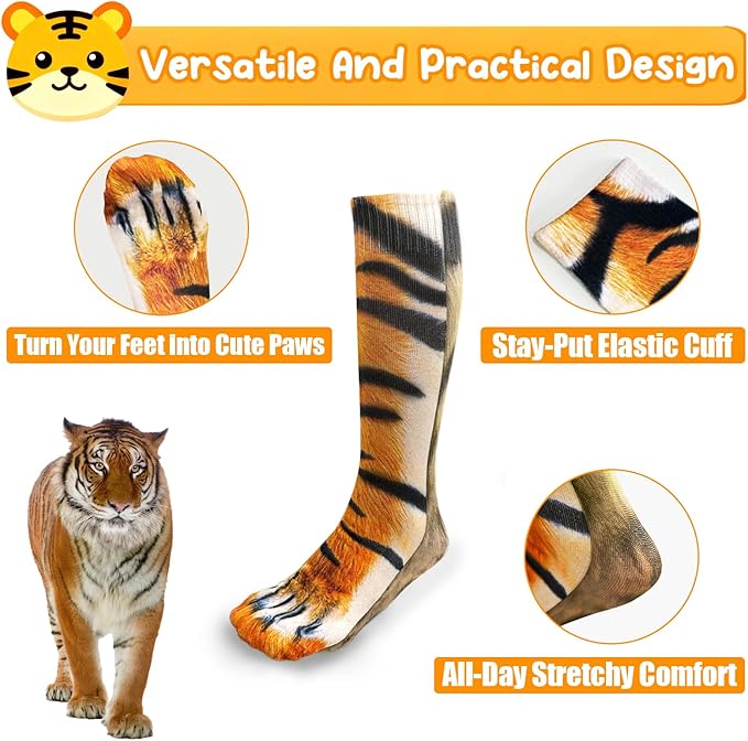 Calcetines divertidos de pata de animal 3D para mujer miniatura 6