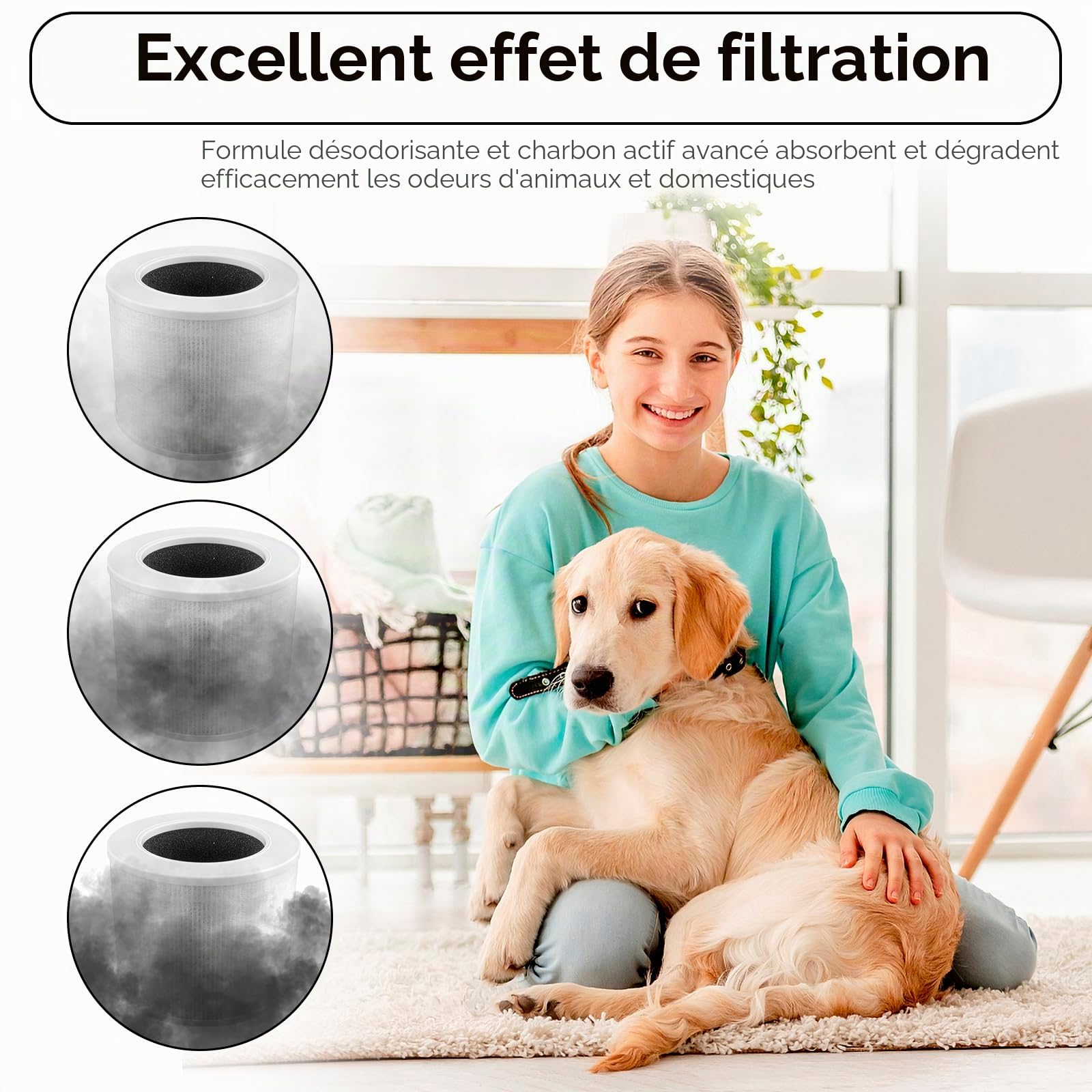 (3 pièces) Core mini filtres de rechange compatibles avec le purificateur d'air LEVOIT Core Mini, H13 True Hepa, filtre HEPA 3 en 1, filtres à charbon actif, comparé à la pièce # Core Mini-RF