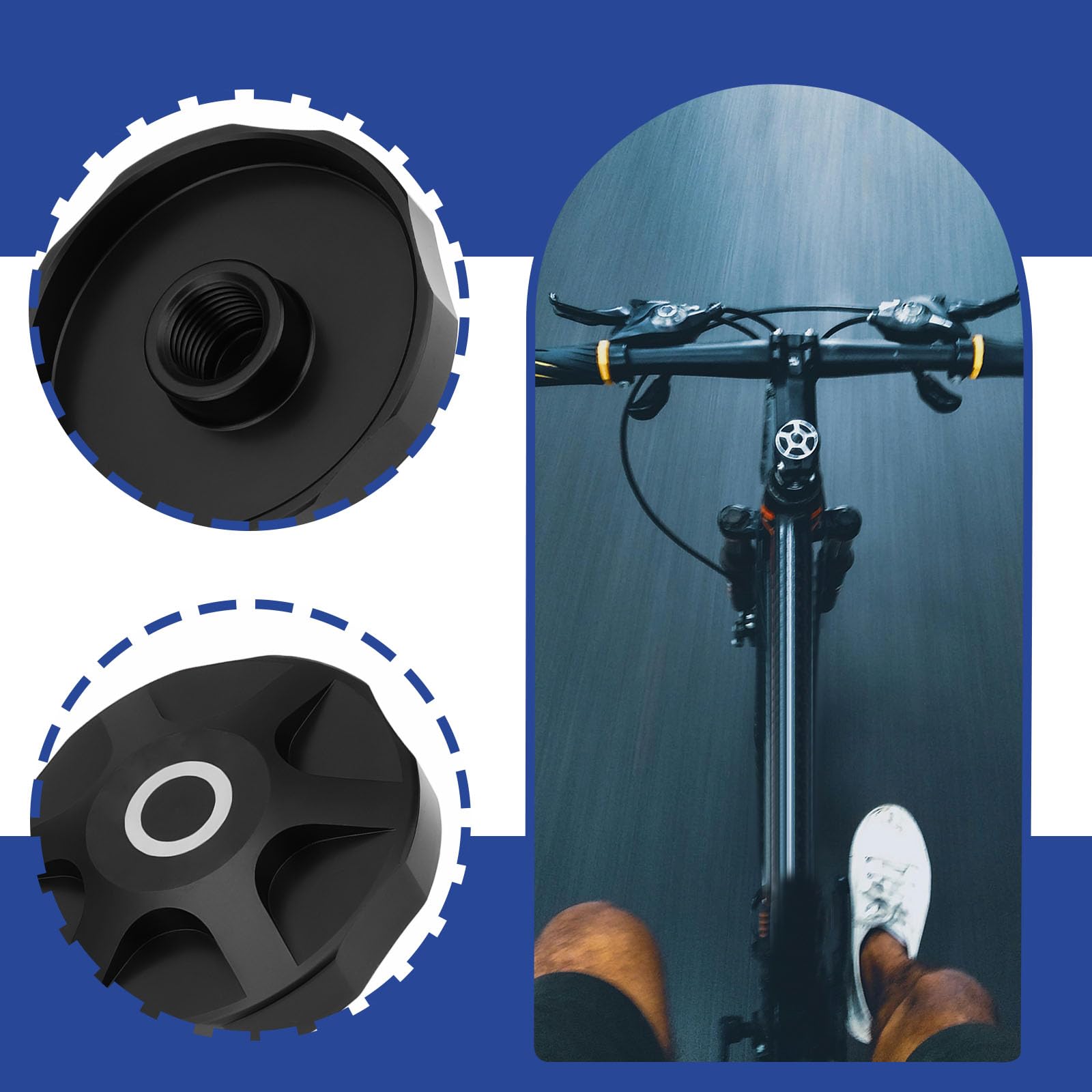 EMSea 2x Tappo Spalla Forcella Bicicletta Con Guarnizione In Lega Di Alluminio Compatibile Con Manitou Mountain Bike