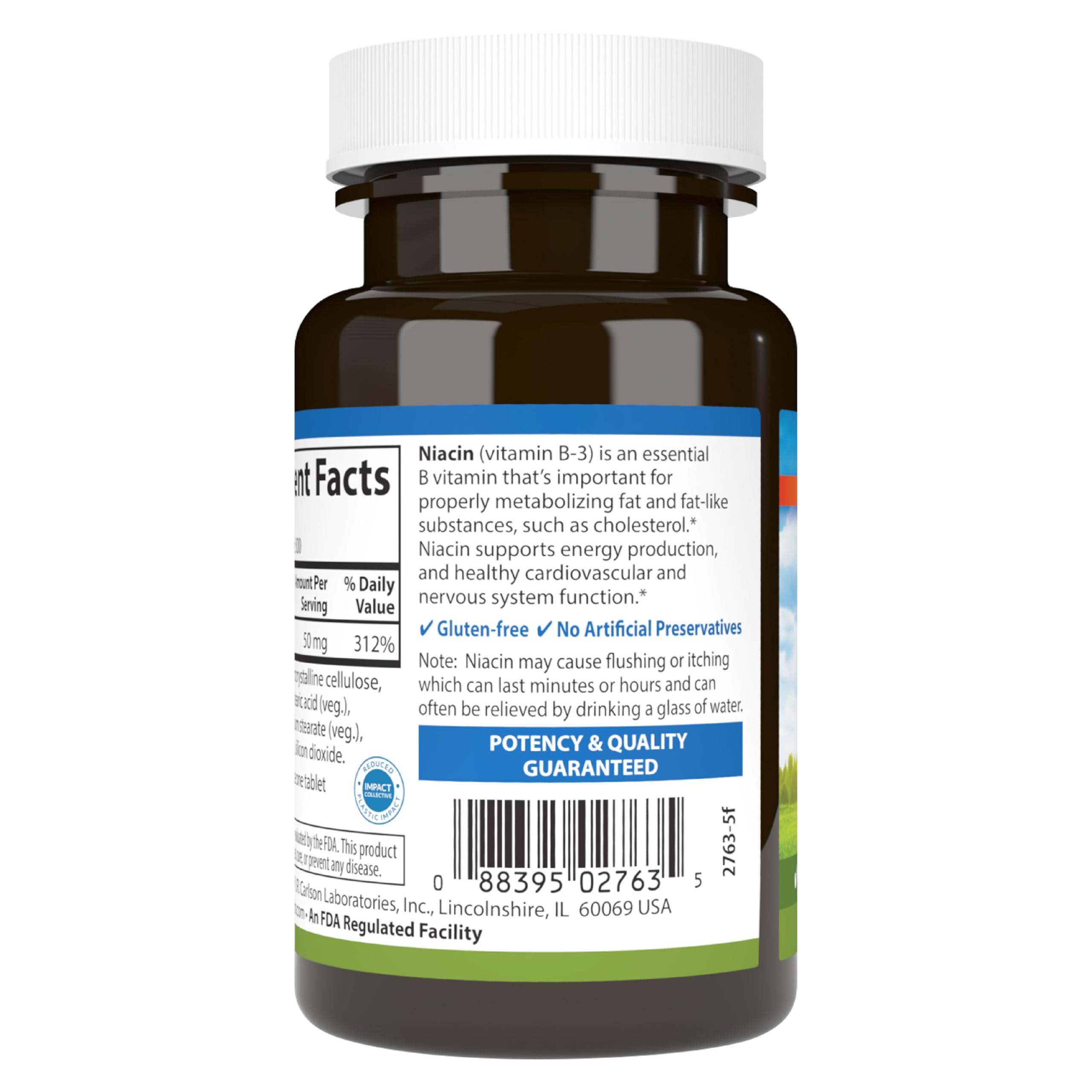 Carlson Niacin, 50 mg, Cholesterol Metabolism, Nerve Function, 300 Tablets — Amazon image 8
