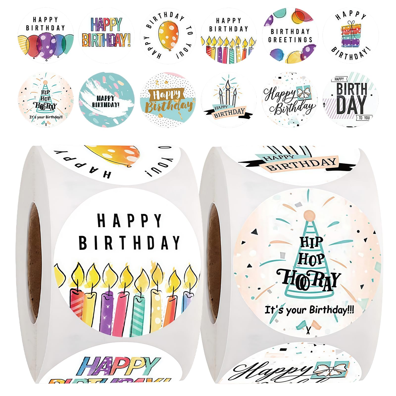Tsophreniq D 2 Roll Roun Celebration Sticker For Kids Birthday Parties Home Ecors Craft Projects Removable Adhesive Esign Adhesive Labels