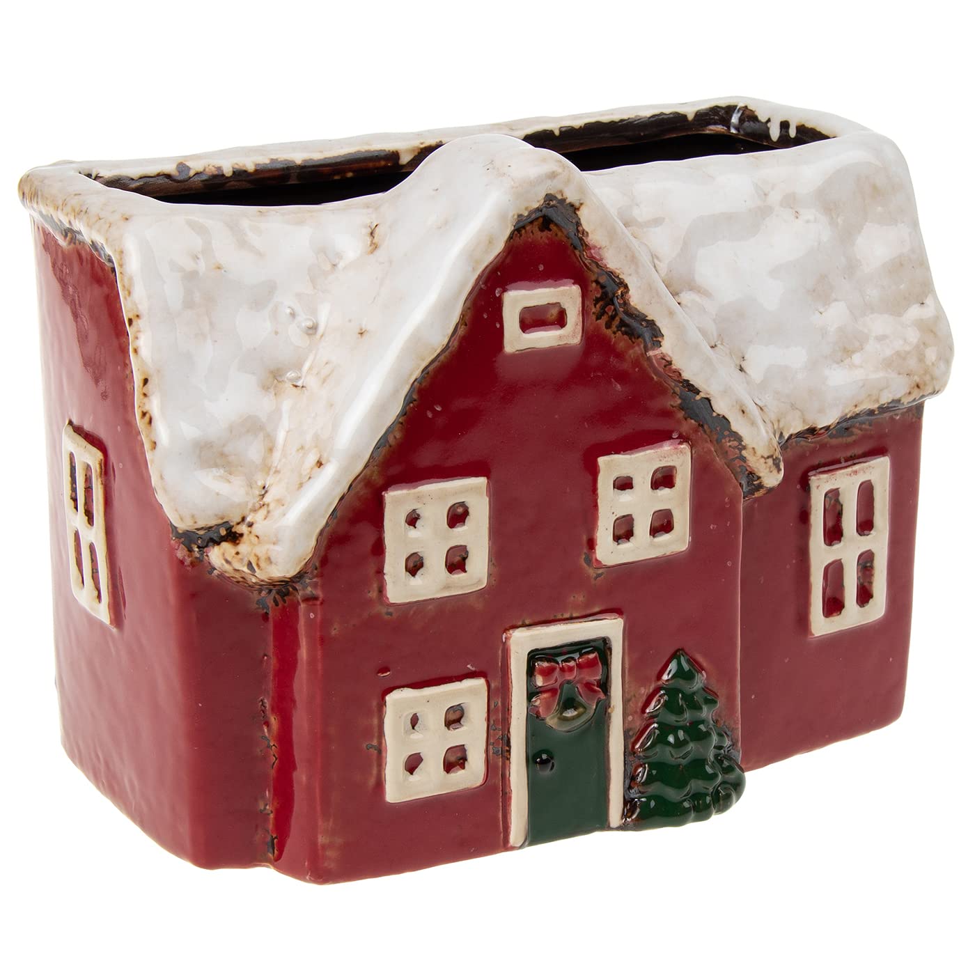 Shudehill Giftware Village Pottery Christmas Cottage Planter
