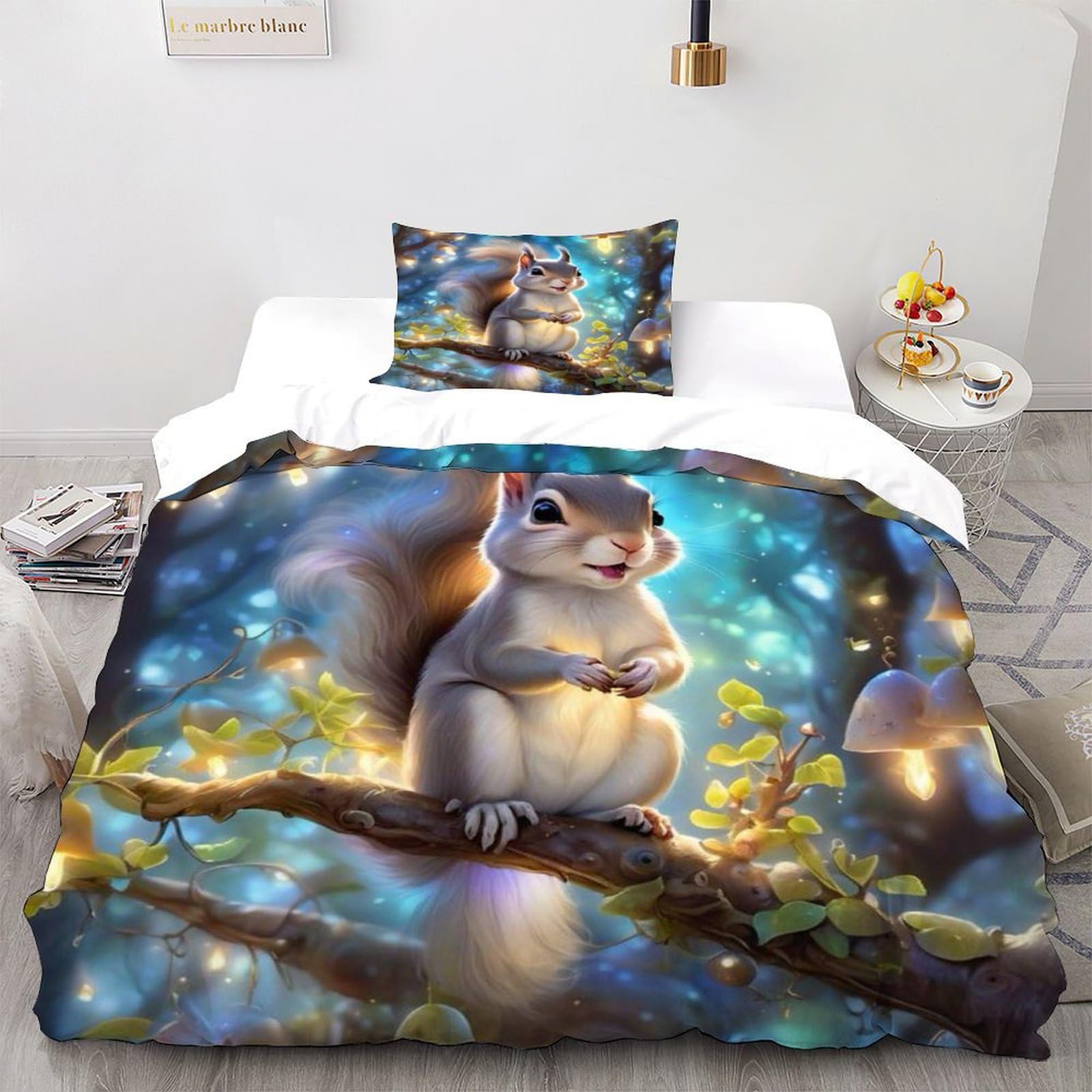 Housse de couette fermeture éclair écureuil pour enfiler votre couette sans effort