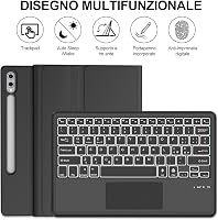 SENGBIRCH Mágneses Billentyűzetes Tok Samsung Galaxy Tab S9FE+ 12.4" Bluetooth Billentyűzettel - Fekete 4