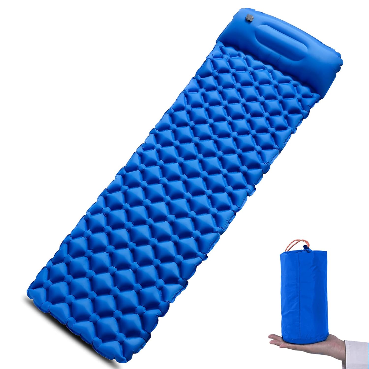 Wolf Walker Camping Sleeping Pad with Pillow, Inflatable Camping Mat