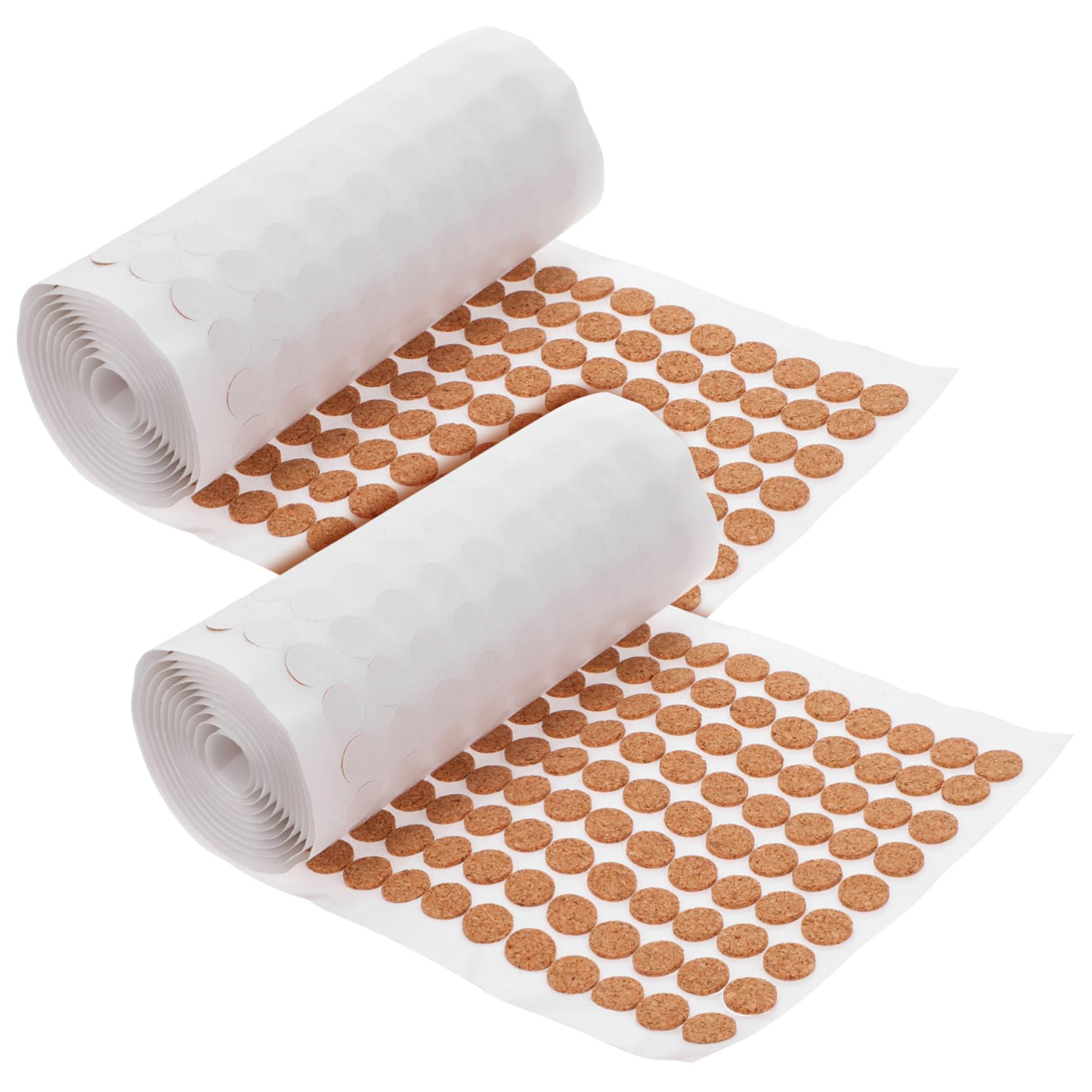 OSALADI Cork Tape Bumpers 2000pcs Self Adhesive Cork Pads Cabinet Door Bumpers for Noise Reduction