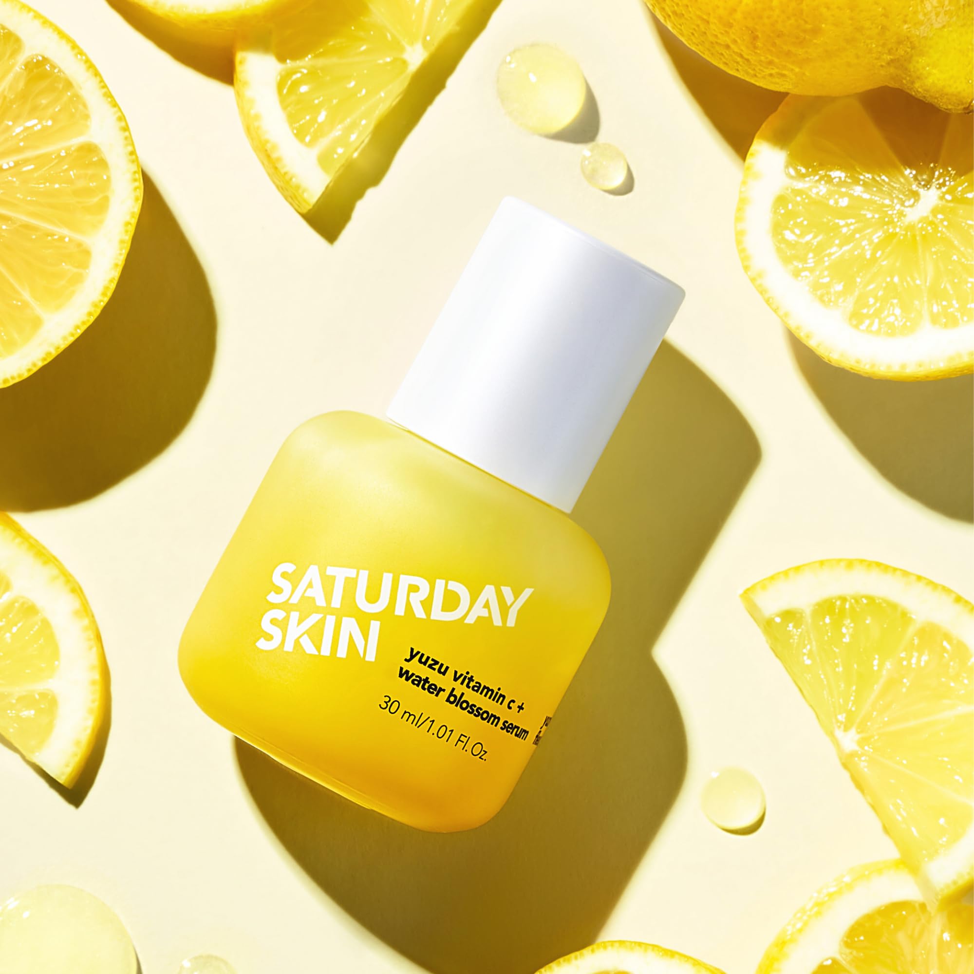 Saturday Skin Yuzu Vitamin C Serum-Brightening Hydrating Anti-Aging Serum with Hyaluronic Acid Peptides Niacinamide Plumping Glass Skin for Uneven Tone Dark Spots Korean Skin Care (50 ml)