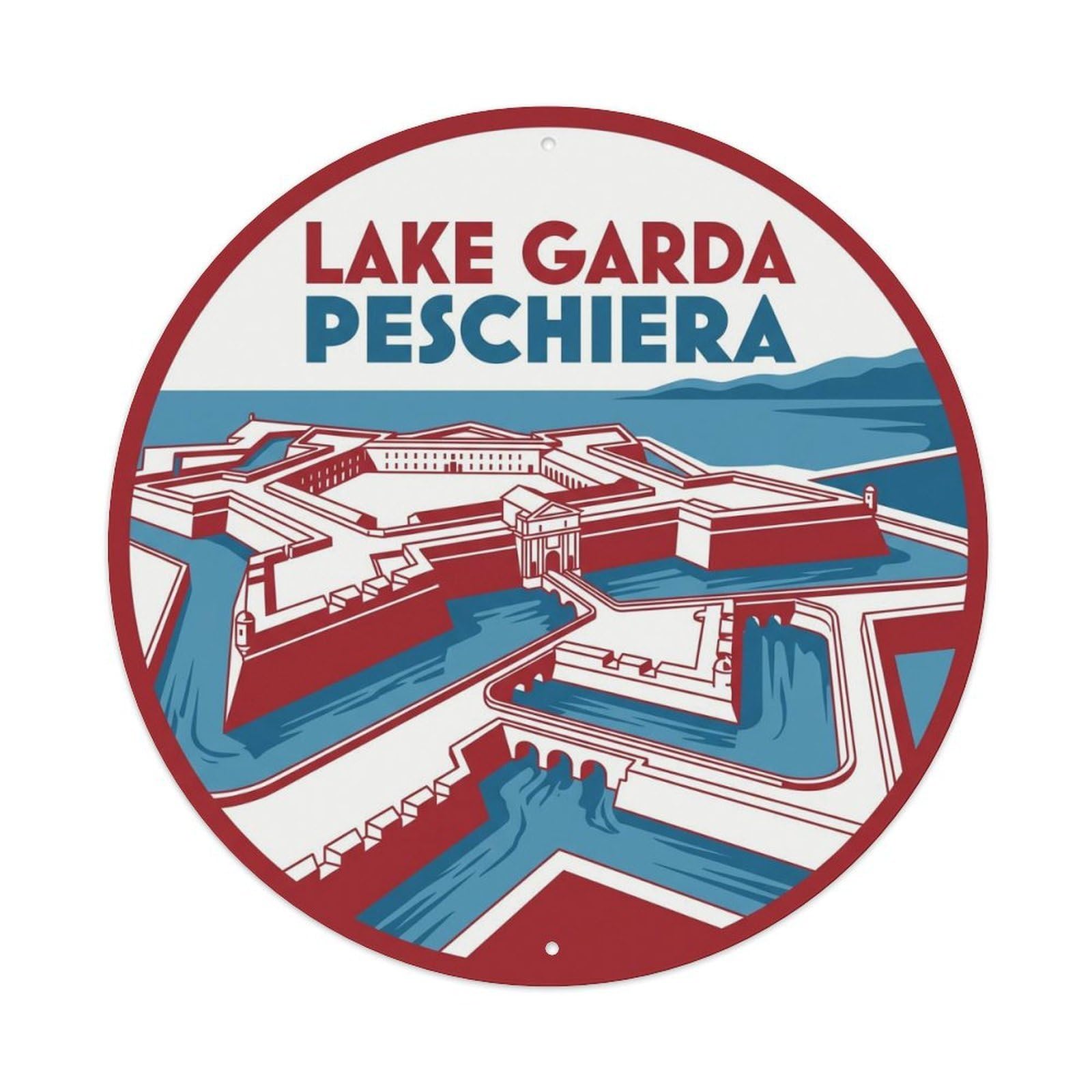 Olhnbad Style Lake Garda Travel Culture Peschiera Alpine Metal Tin Sign