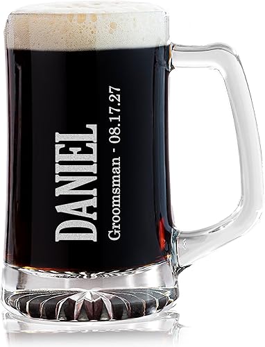 Miniatura 4 de Lifetime Creations Taza de cerveza grande grabada personalizada para padrino de boda, 25 onzas, regalo de padrino, padrino, despedida de soltero,