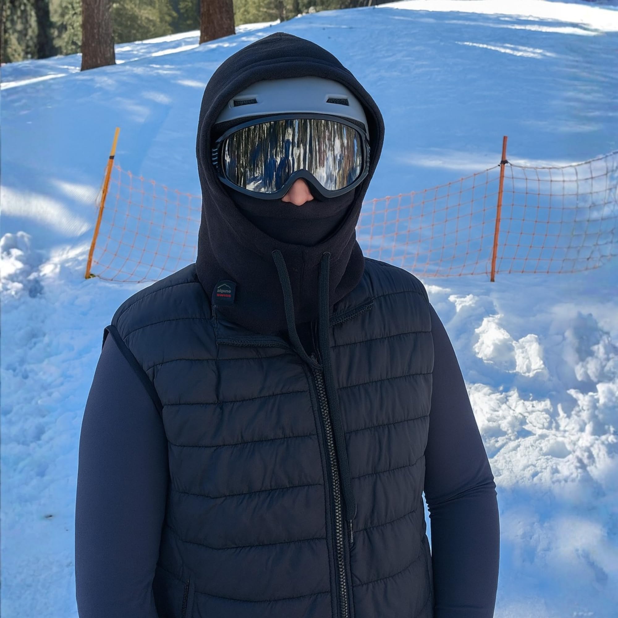 Alpine Swiss Pasamontañas de forro polar para deportes de invierno, para la cabeza, casco, capucha, calentador de cuello, resistente al viento, para hombres y mujeres