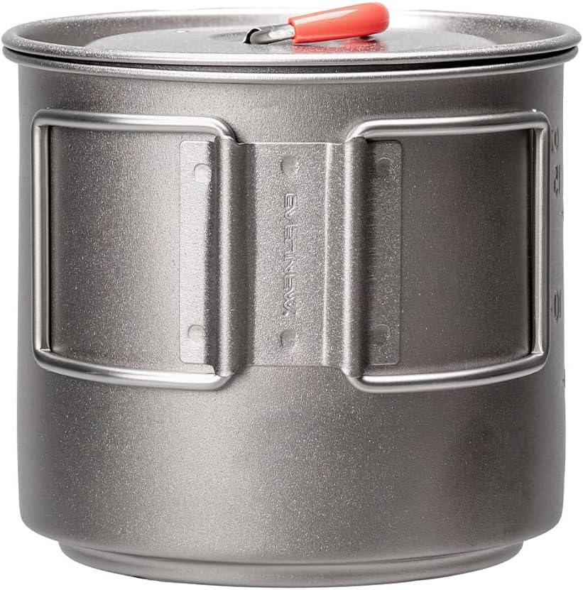 Evernew Titanium Lightweight Camping Mug Pot w/Folding Handle Set, 500ml