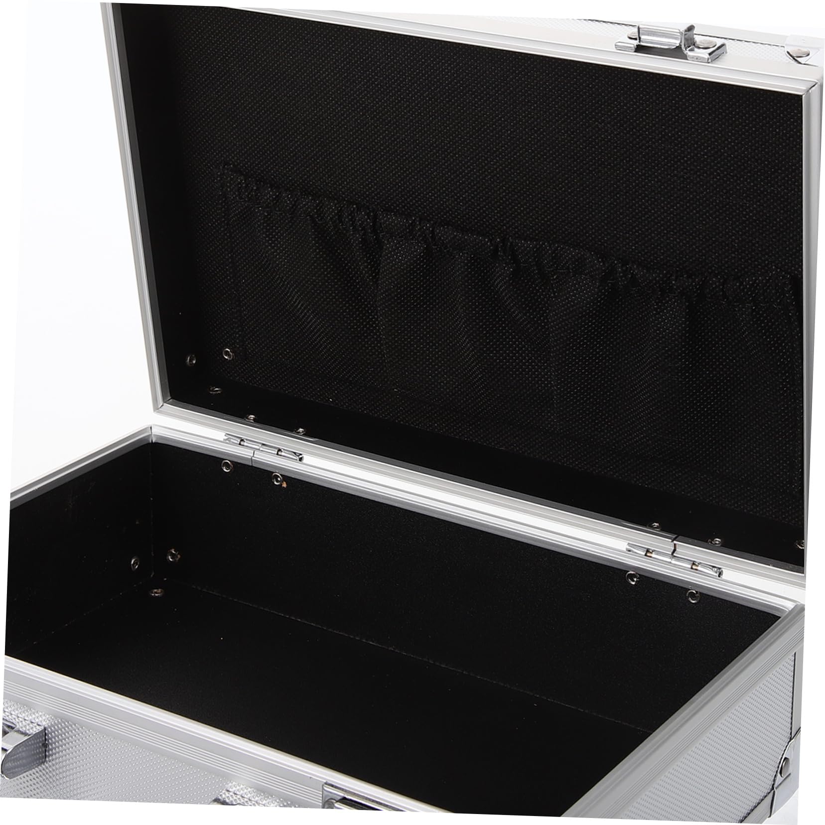 NUOBESTY cassetta degli attrezzi portatile Caso di strumenti valigetta degli attrezzi Organizzatore di stoccaggio degli strumenti custodia per utensili portatili Lega di alluminio Argento