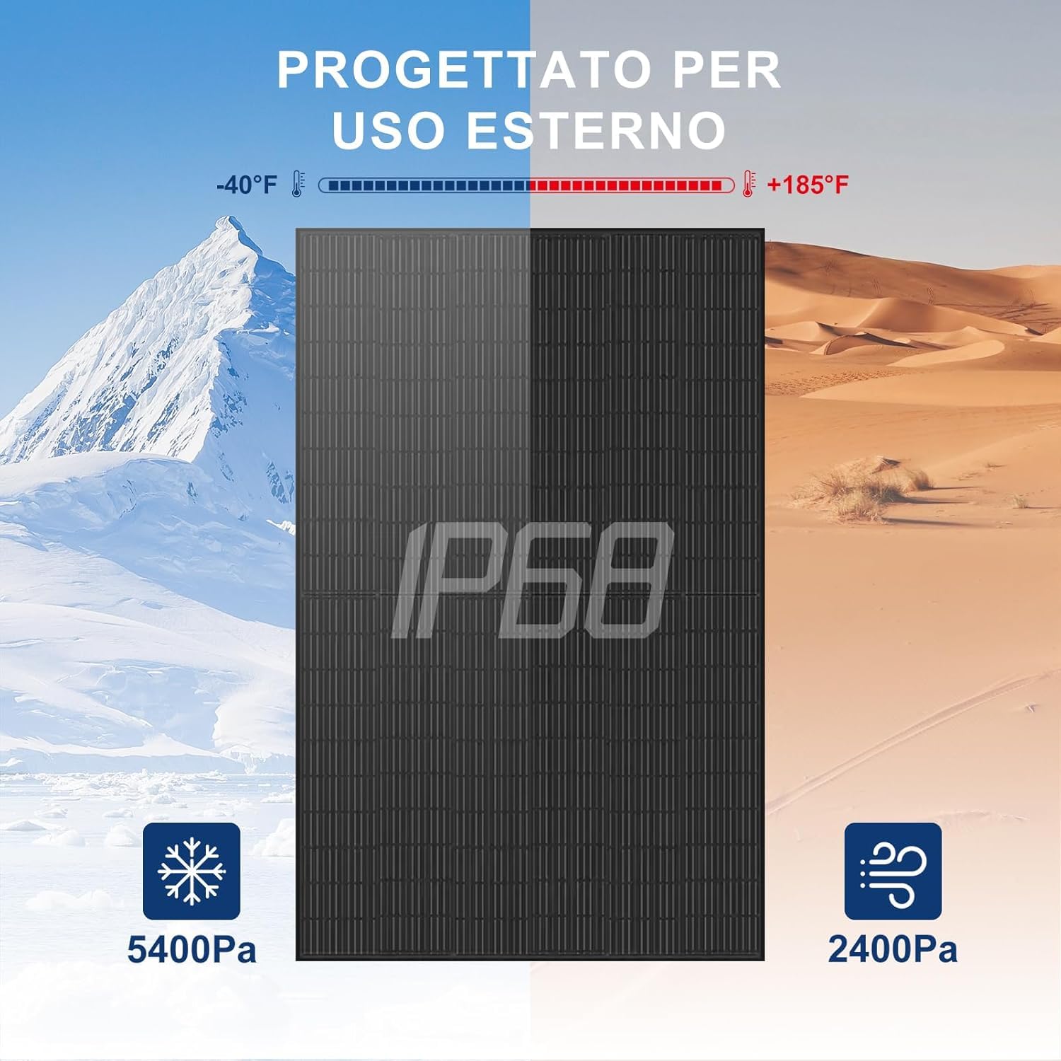 AUSTA Bifacciale Pannello Solare 440W Monocristallino Pannello Fotovoltaico, Per Impianto Fotovoltaico Completo, Impianto Solare da Balcone, Per Tetto Inclinato, Balcone, Tetto Piano