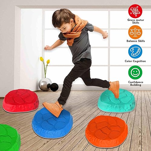 Miniatura 6 de Piedras para niños, 812 piezas de piedras de equilibrio antideslizantes duraderas para interiores y exteriores, juguetes para niños pequeños