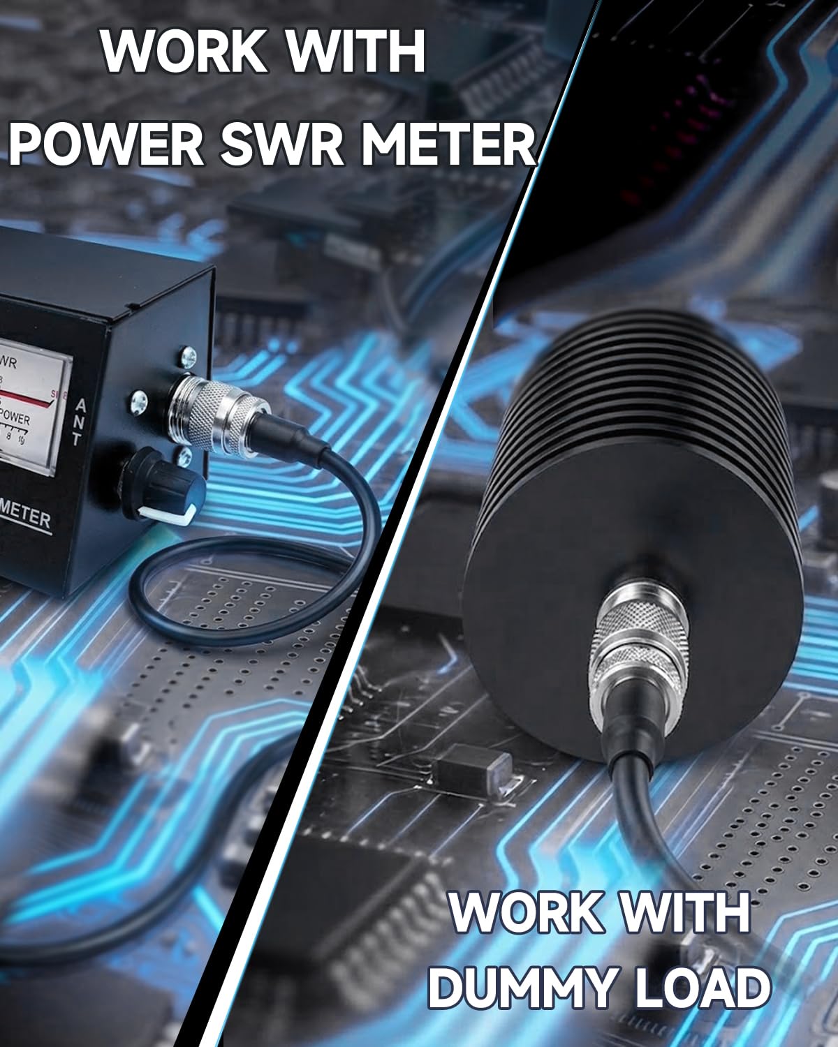 Superbat Cavo Coassiale RG58 CB PL259 SO239 2m UHF PL259 Maschio a Femmina 50 ohm Bassa Perdita per Radio HAM e CB, Analizzatore di Antenna, Carico Fittizio, Misuratore SWR