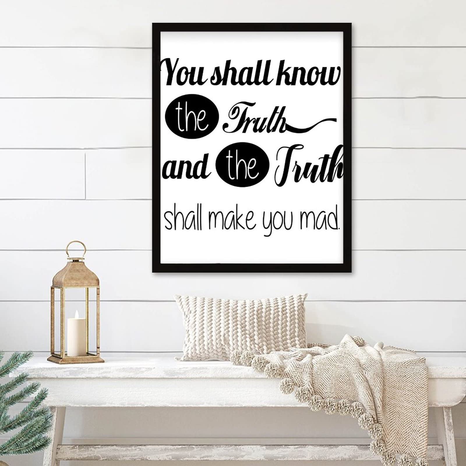 Art encadré You Shall Know The Truth tableau en bois moderne 40x50 cm