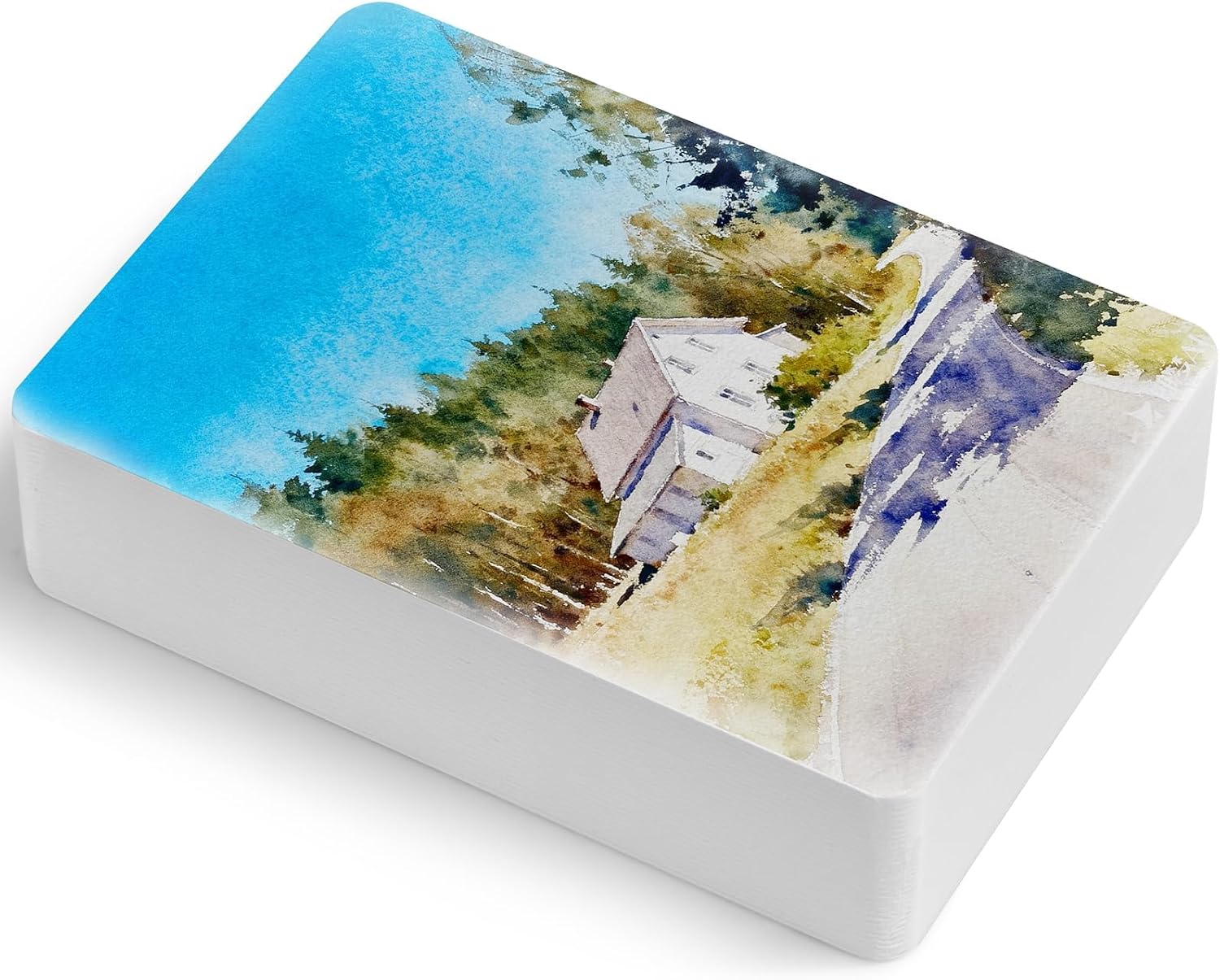 Lightwish 60 Sheets Mini Watercolor Sketchbook Cold Press 300gsm/140lb, Travel Size Portable Tearable Square Painting Notebook, Square Watercolor Sketch Book Art Paper 3.5 x 5.1 inch