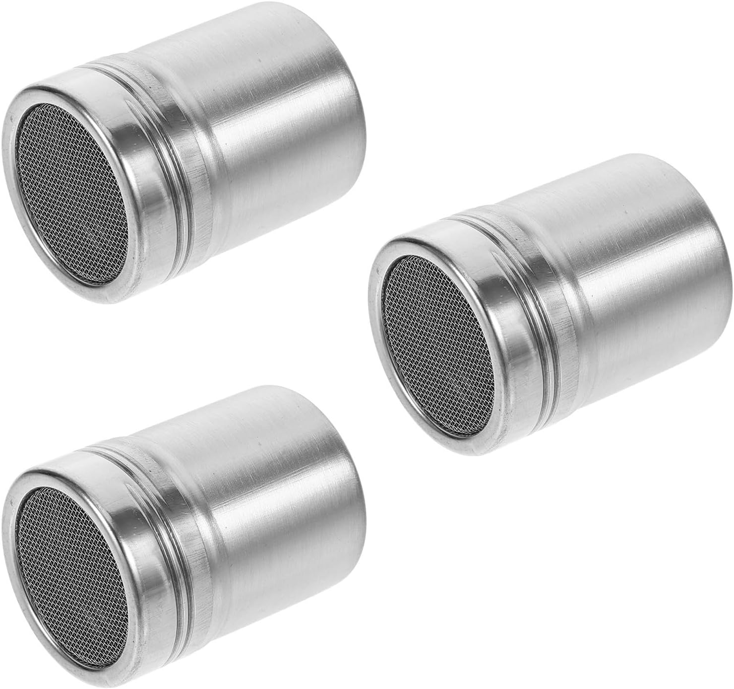 3pcs Stainless Steel Seasoning Shaker for Sugar, Flour, Pepper, Cocoa