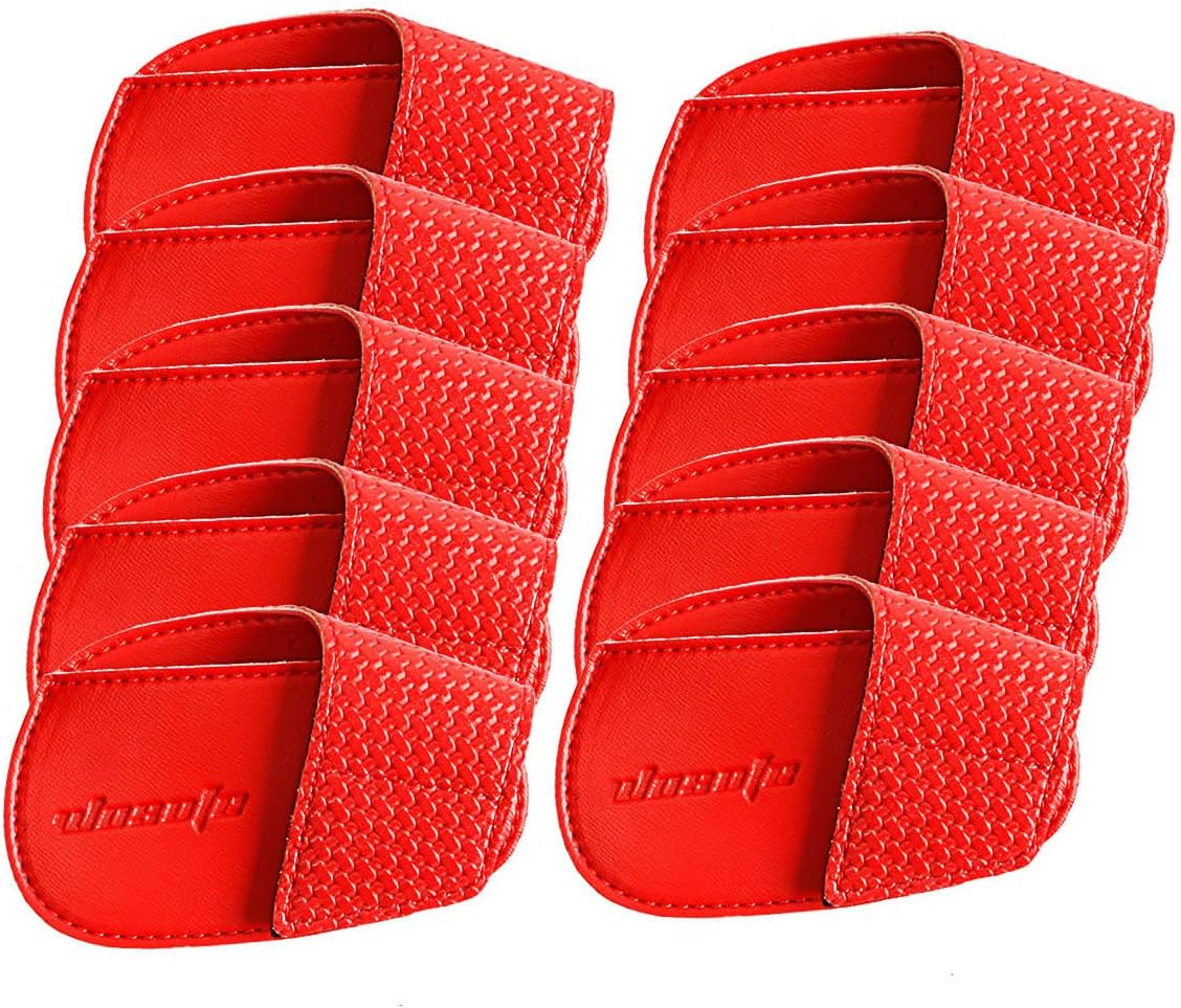 Golf Club Headcovers MCZTO Set with Thick Synthetic Leather Golf Iron Head Covers Set Golf Iron Club Head Covers with Golf Club Head Cover Fit Most Irons