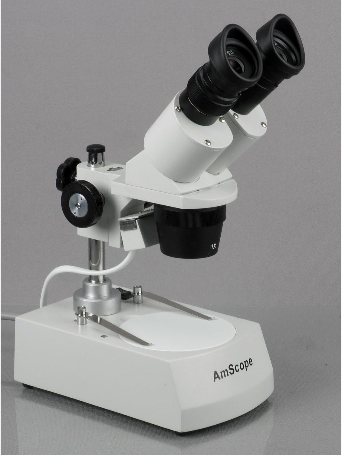 Best Cyber Monday 🔥 AmScope SE306R-P20 Forward-Mounted Binocular Stereo Microscope, WF20x Eyepieces, 40X and 80X Magnification, 2X and 4X Objectives, Upper and Lower Halogen Lighting, Reversible Black/White Stage Plate, Pillar Stand, 120V