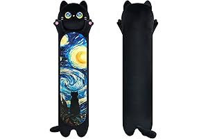 Long Cat Plush: Cuddly Companion for Kids, Adorable Black Cat Stuffed Animal