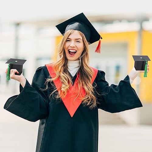 Miniatura 5 de Bememo 100 cajas de dulces de graduación, regalos de fiesta de graduación, cajas de regalo de clase de 2025, centros de mesa de graduados con borla