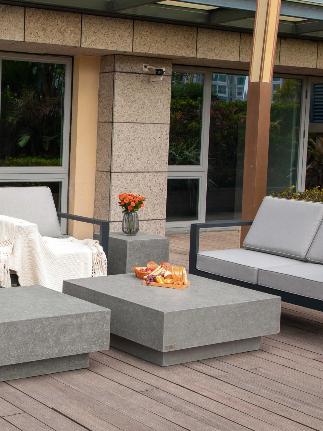 Elementi Home Tevere Coffee Table, Modern Minimalist, Concrete Coffee Table, Concrete Furniture for Patio...