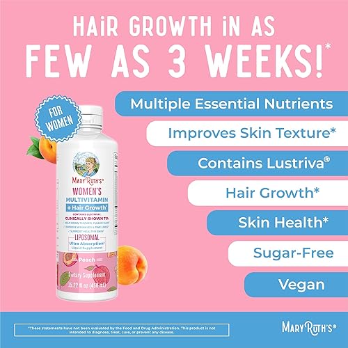 Miniatura 5 de Multivitamínico para mujer + liposomal para el crecimiento del cabello Lustriva  Biotina 10000mcg  Clínicamente probado para cabello más grueso,