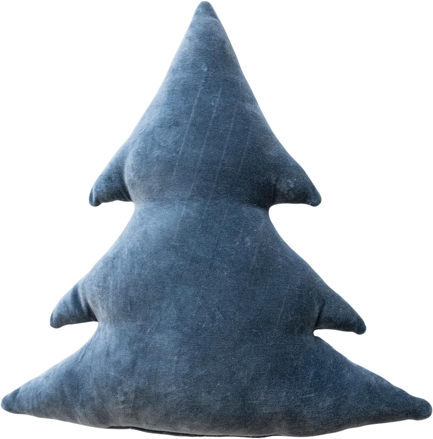 Creative Co-Op Cotton Tree Shaped Pillow, Blue
