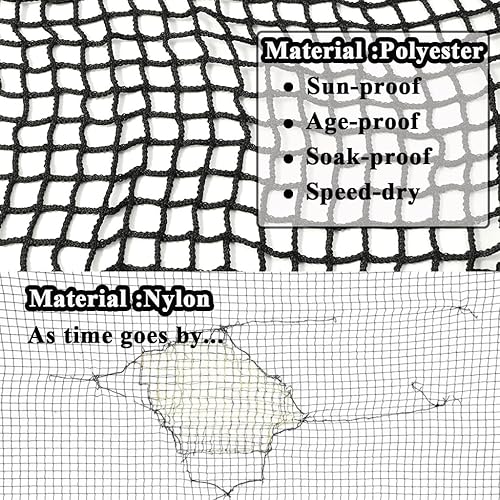 Miniatura 4 de Red de valla de práctica de golf de poliéster negro, red de barrera de pelota de golf resistente, red de sena de golf portátil para interiores y