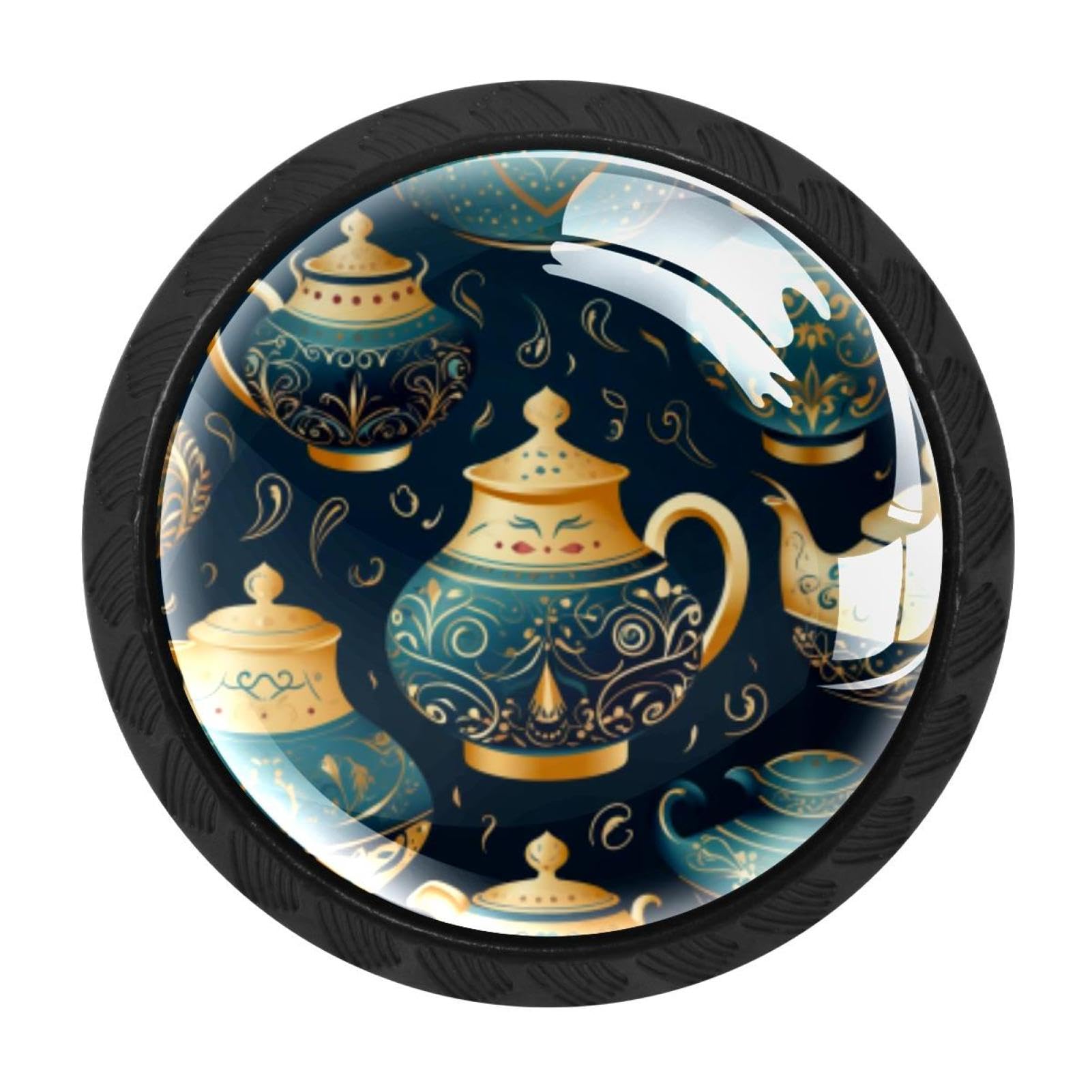 CHENZZZZ 4 Pack Arabian Tea Kettle Kitchen Cabinet Knobs Drawer Knobs Door Dresser Handles for Personalized Gifts Great for Any Occasion