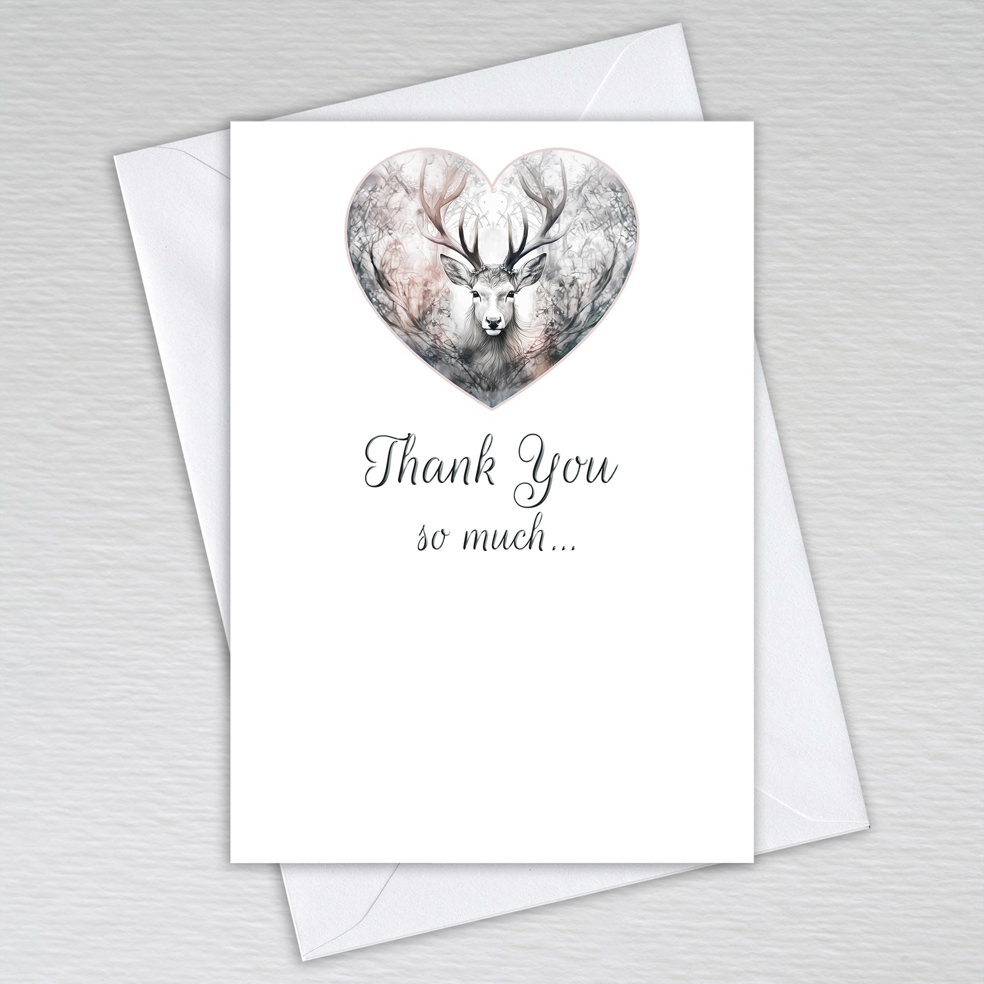 Thank You Card Pack/Thankyou Note Cards A6 Non-folded Thank You so much Postcards/Business, Birthday, Wedding Thank You Cards: Scottish Stag Thank You Cards (Pack of 50 without Envelopes)