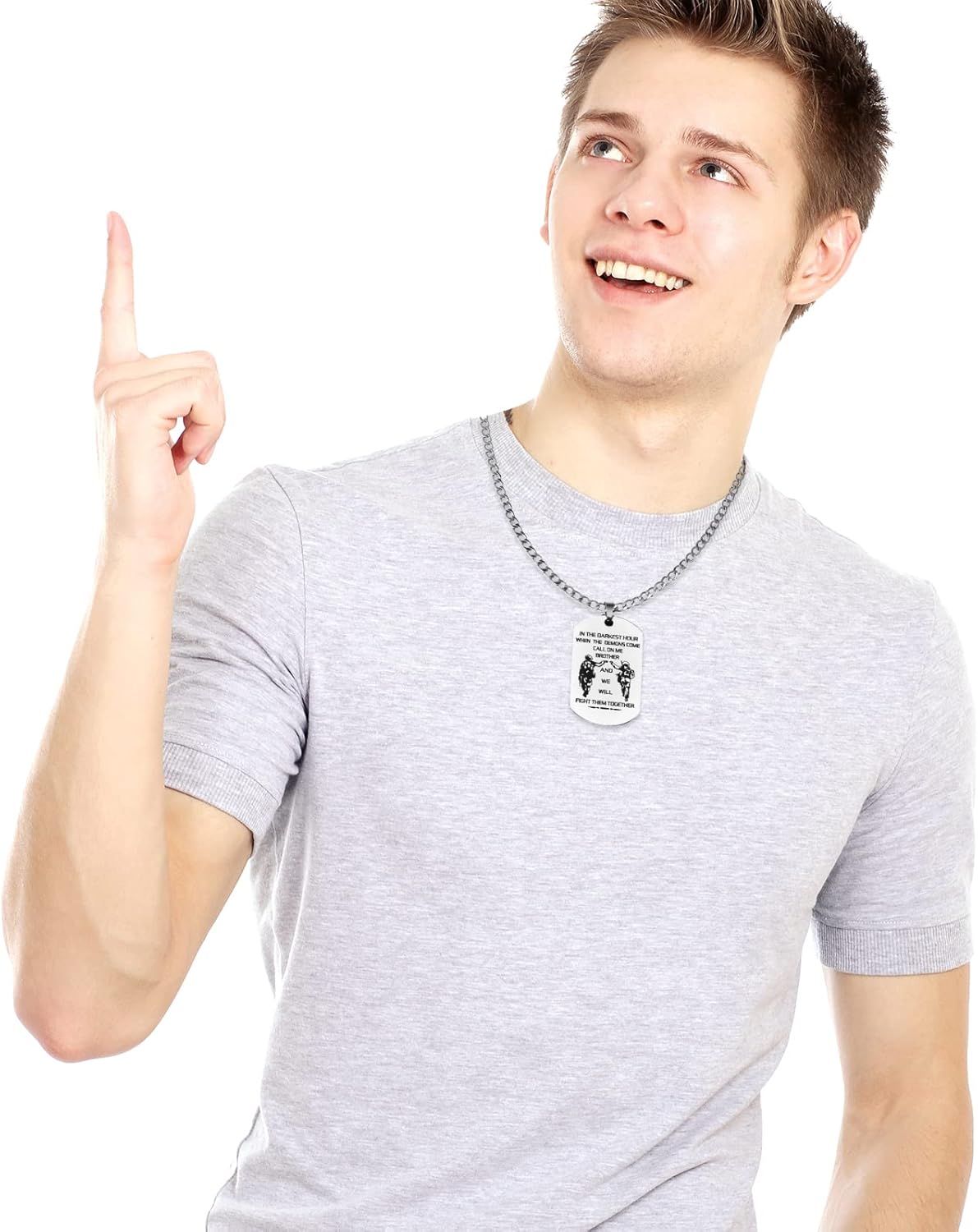 CaleesLLC BFF Necklace Stainless Steel Dog Tags Necklace for Men,We Will Fight Them Together - Image 4