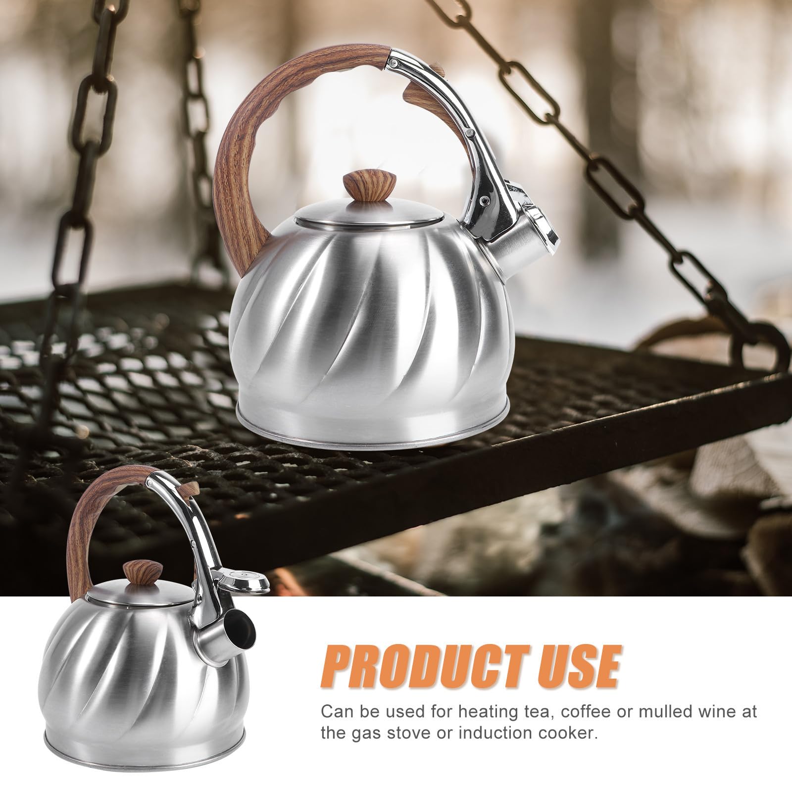 Tetera Silbante de Acero Inoxidable 2,0 L Mango Ergonómico