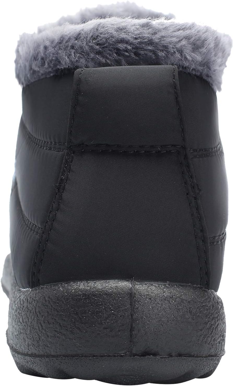 JOINFREE Winter Snow Boots for Women Men Anti-Skid House Shoes Ankle Boots Indoor Outdoor 14 Women/12 Men Black image 5 of 6 B07L6ZJ3M9