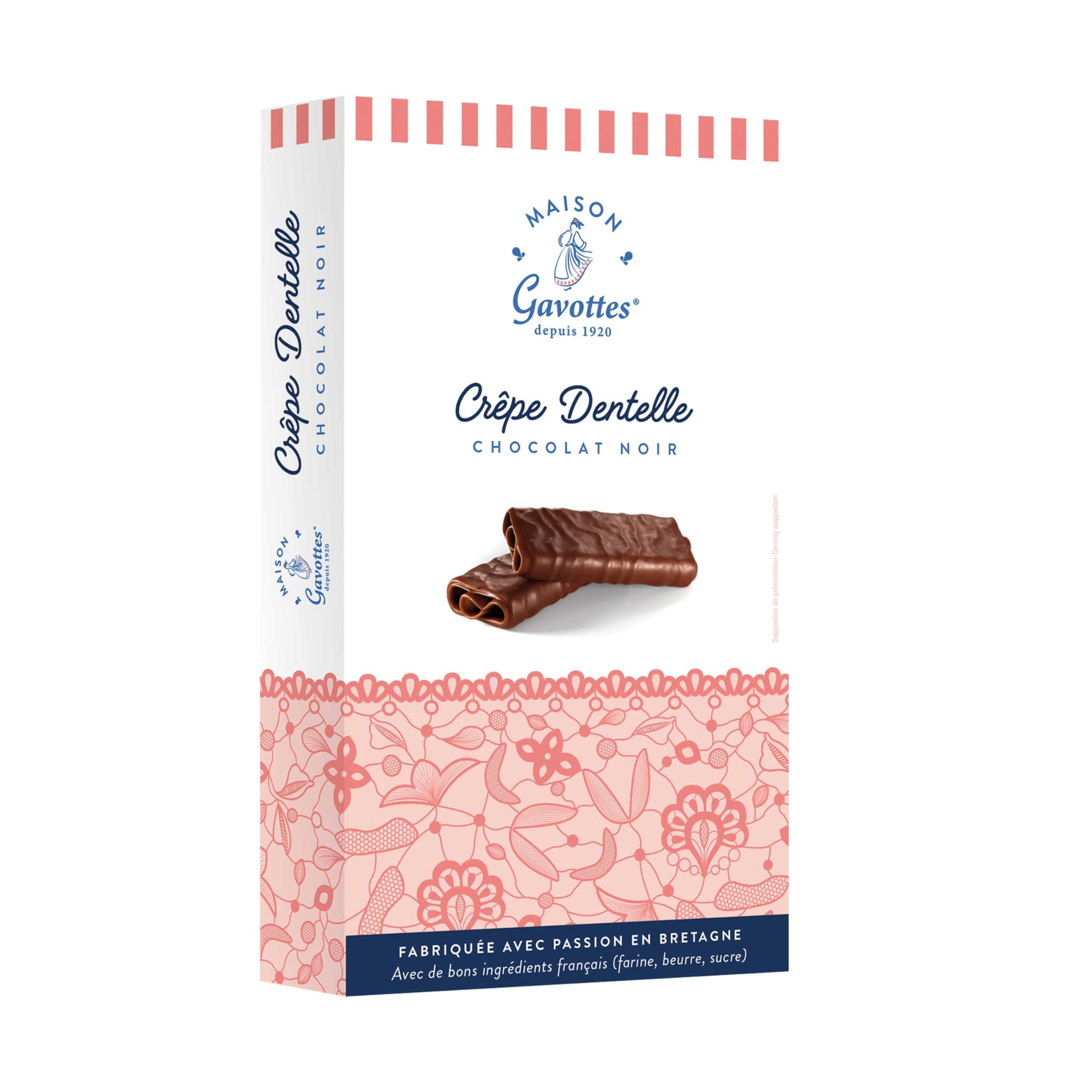 Maison Gavottes - Pequeñas crepes rellenas con chocolate tierno, 100 g, cantidad: 14 unidades