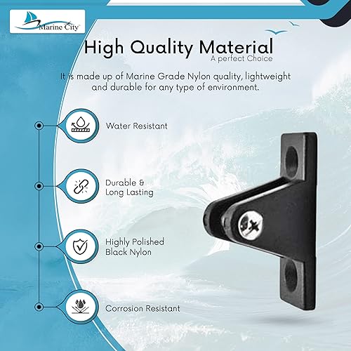 Miniatura 3 de MARINE CITY Barco Bimini Top Nylon Negro 80 grados cubierta bisagra resistente a la corrosión (2-12 x 78 pulgadas) para barcos  yates  barcos