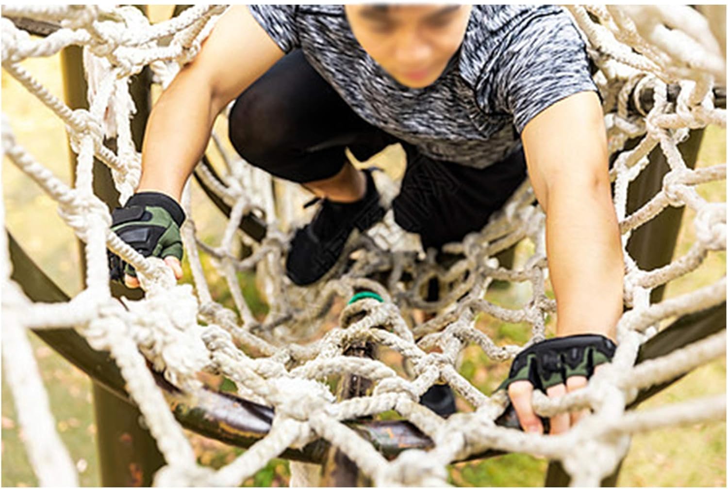 Heavy Duty Climbing Netting for Kids' Safety - 5x2M (16x7ft) Hemp Rope Cargo Net for Playground, Balcony, Trailer & Outdoor Terrace Decoration