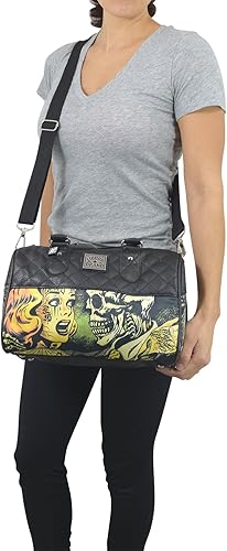 Miniatura 2 de Licor Brand Horror B Movie Cartoon Small Satchel Bolso bandolera, Negro -