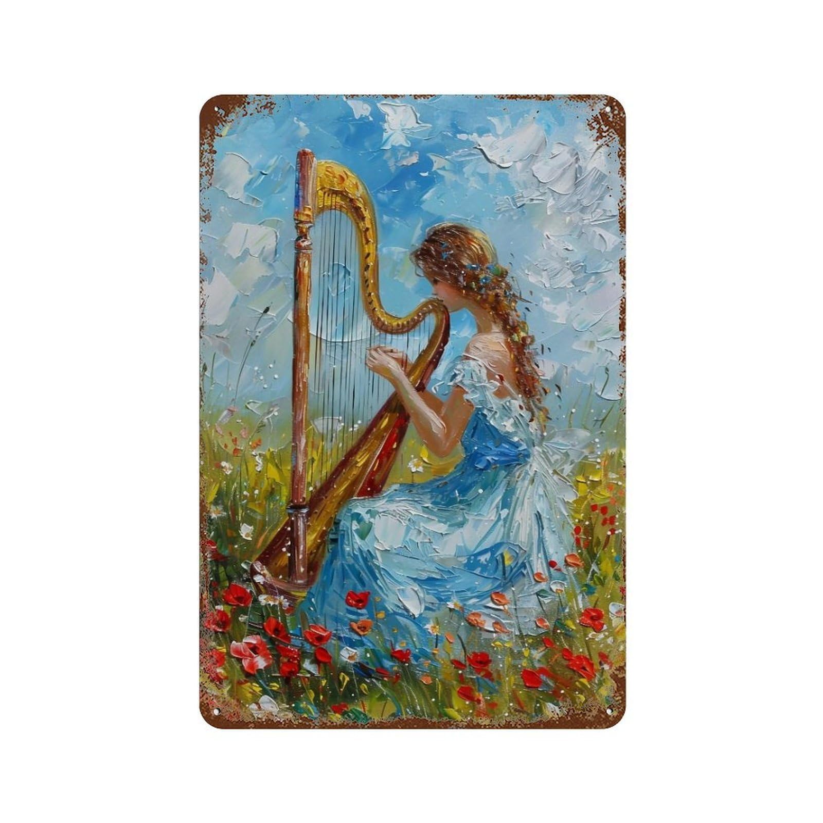 Hduryeyryy Multicolour Pastoral Melody 01 Wall Retro Iron Vintage Art Metal Tin Sign Poster Modern Home Cofffee Club Art Bar Shop Decor 30X20cm