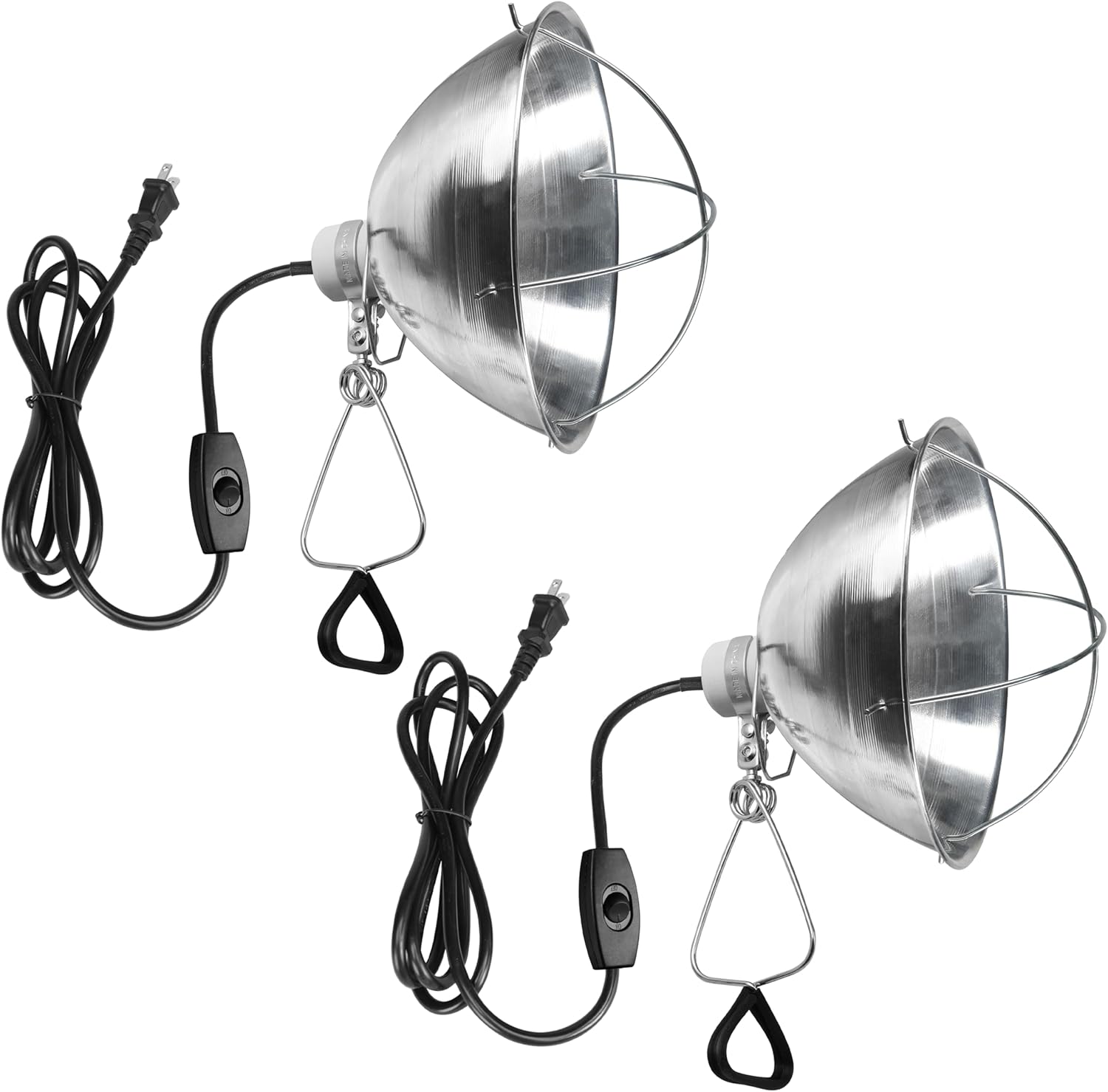 Simple Deluxe Clamp Lamp Light with 10.5 Inch Adjustable Aluminum Reflector and 6 Feet Cord, up to 250W E26 Socket (no Bulb Included), 2-Pack