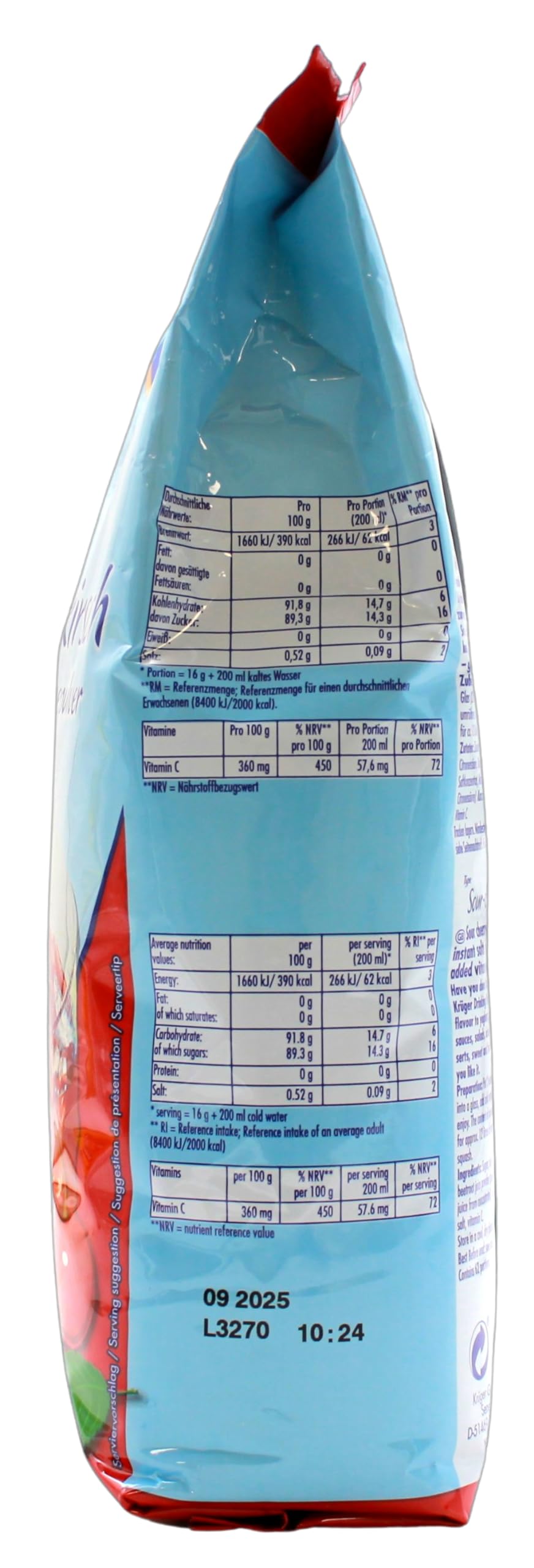 Krüger Family Typ Sauerkirsch Getränkepulver, 10er Pack (10 x 1 kg)